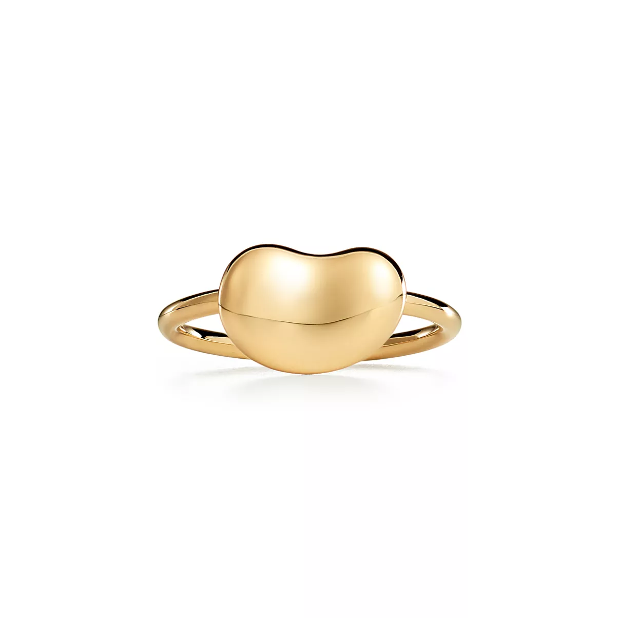 Bean design Wire Ring in Yellow Gold, 12 mm