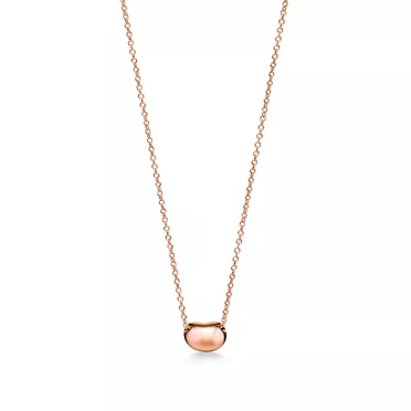 Elsa Peretti®:Bean® design Pendant in Rose Gold with Pavé Diamonds, 6.5 mm, 2