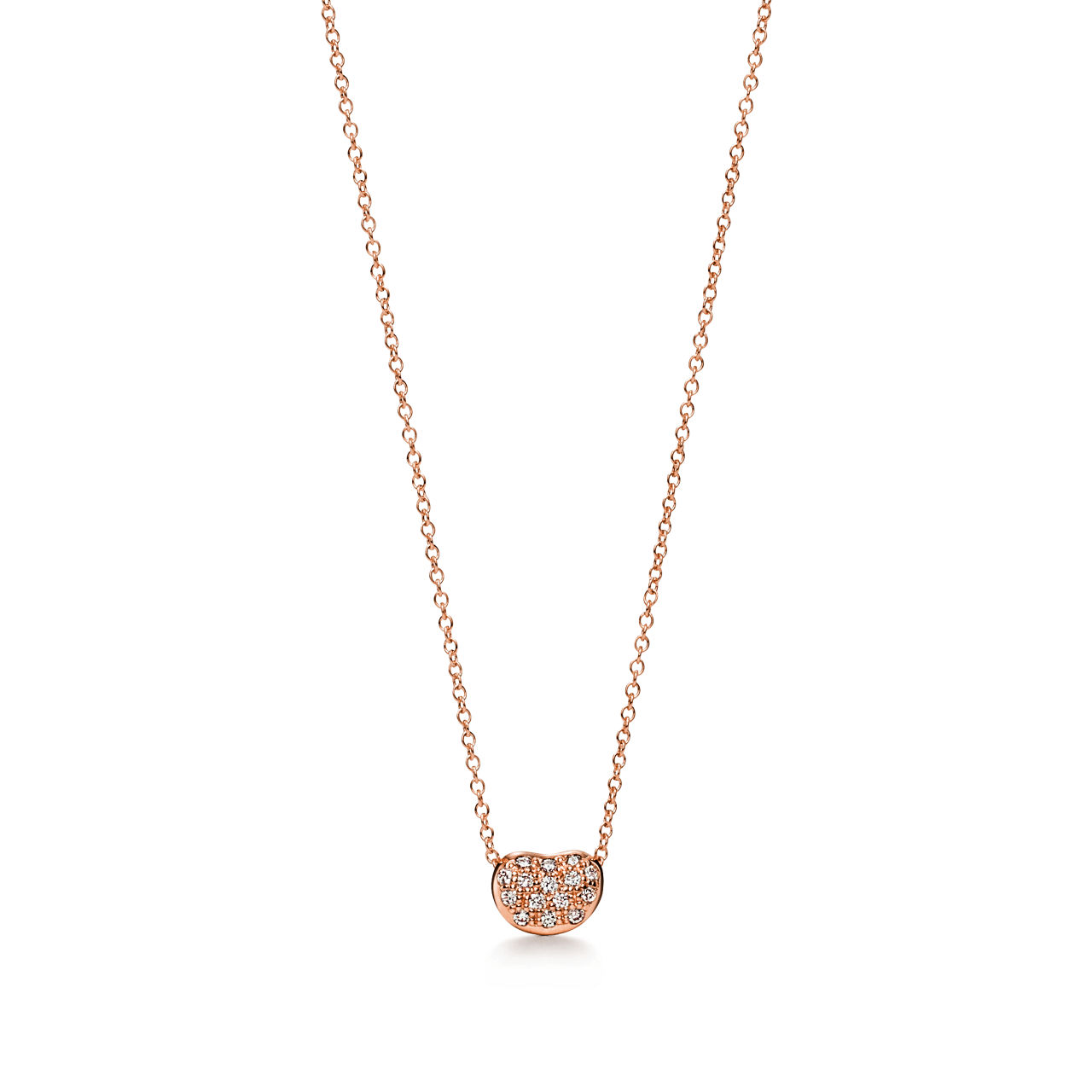 Elsa Peretti®:Bean Design Anhänger in Roségold mit Pavé-Diamanten, 6,5 mm Bildnummer 0