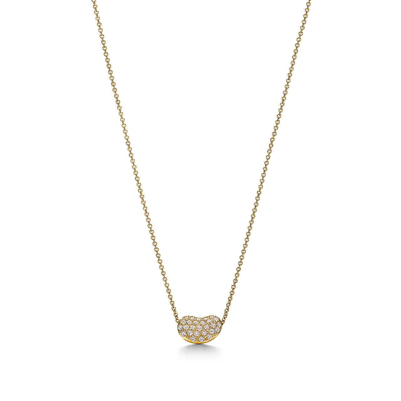 Elsa Peretti®:Bean design Pendant in Yellow Gold with Pavé Diamonds, 12 mm image number 0