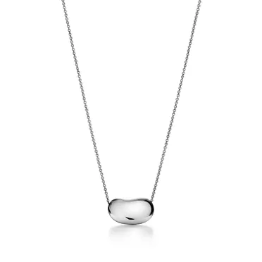 Collezione Bean design di Elsa Peretti®:Pendente in platino con pavé di diamanti, 18 mm, 2