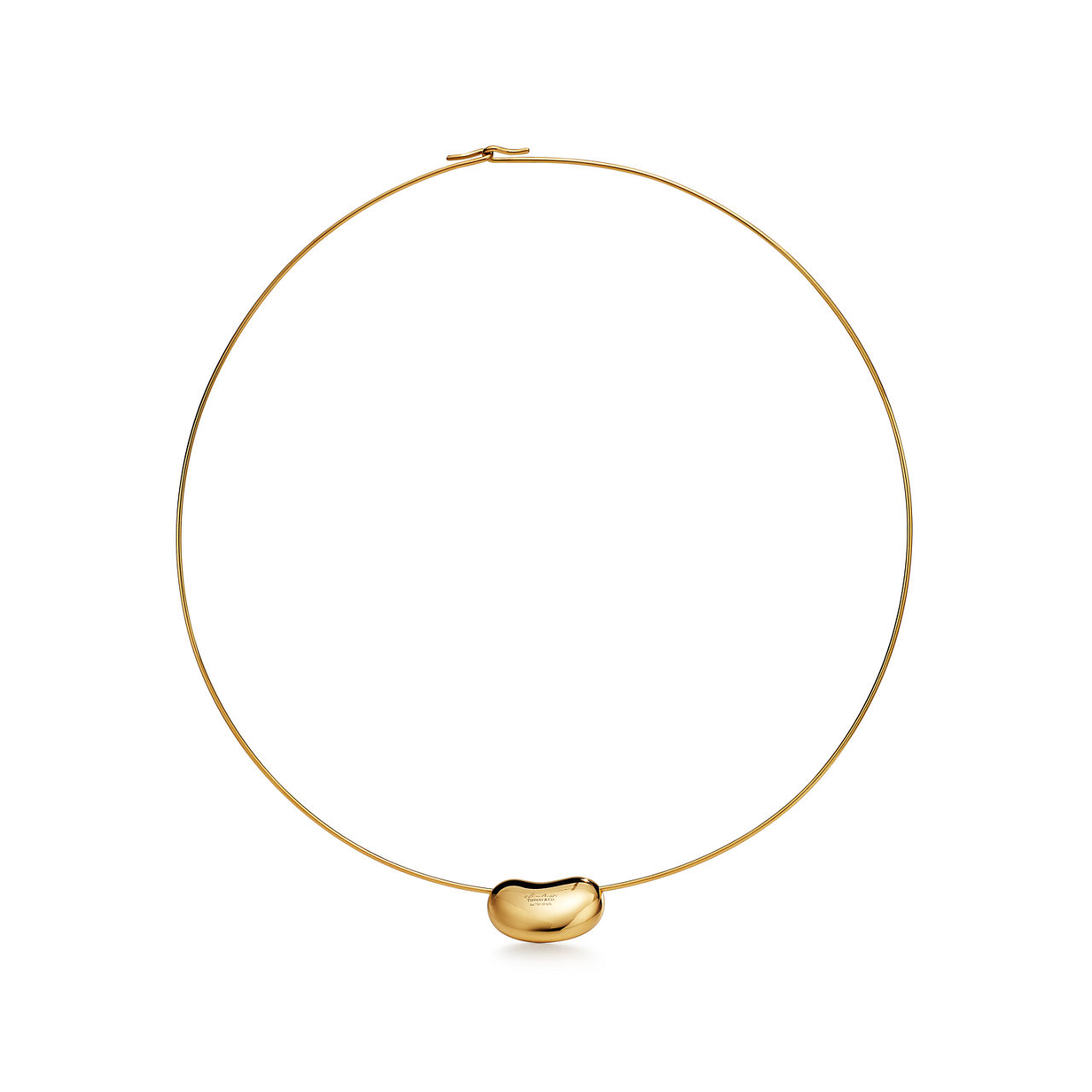 Elsa Peretti®:Bean design Wire Necklace in Yellow Gold, 20 mm image number 3