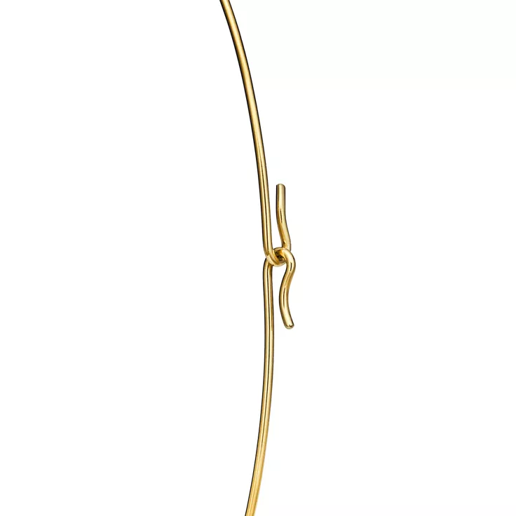 Elsa Peretti®:Bean® design Wire Necklace in Gold with Pavé Diamonds, 20 mm, 4