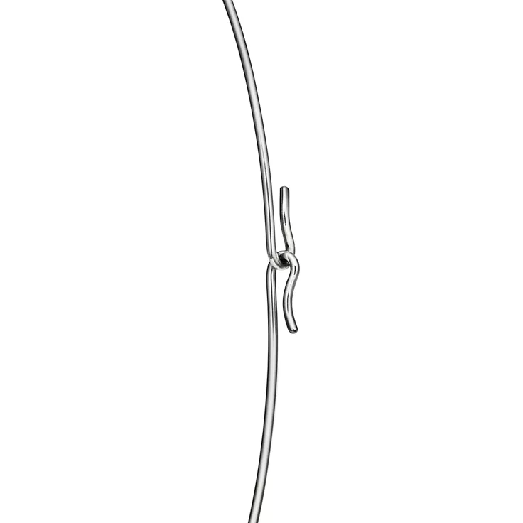 엘사 퍼레티™:빈 디자인 와이어 네크리스, 플래티늄, 파베 다이아몬드 세팅, 20mm, 4