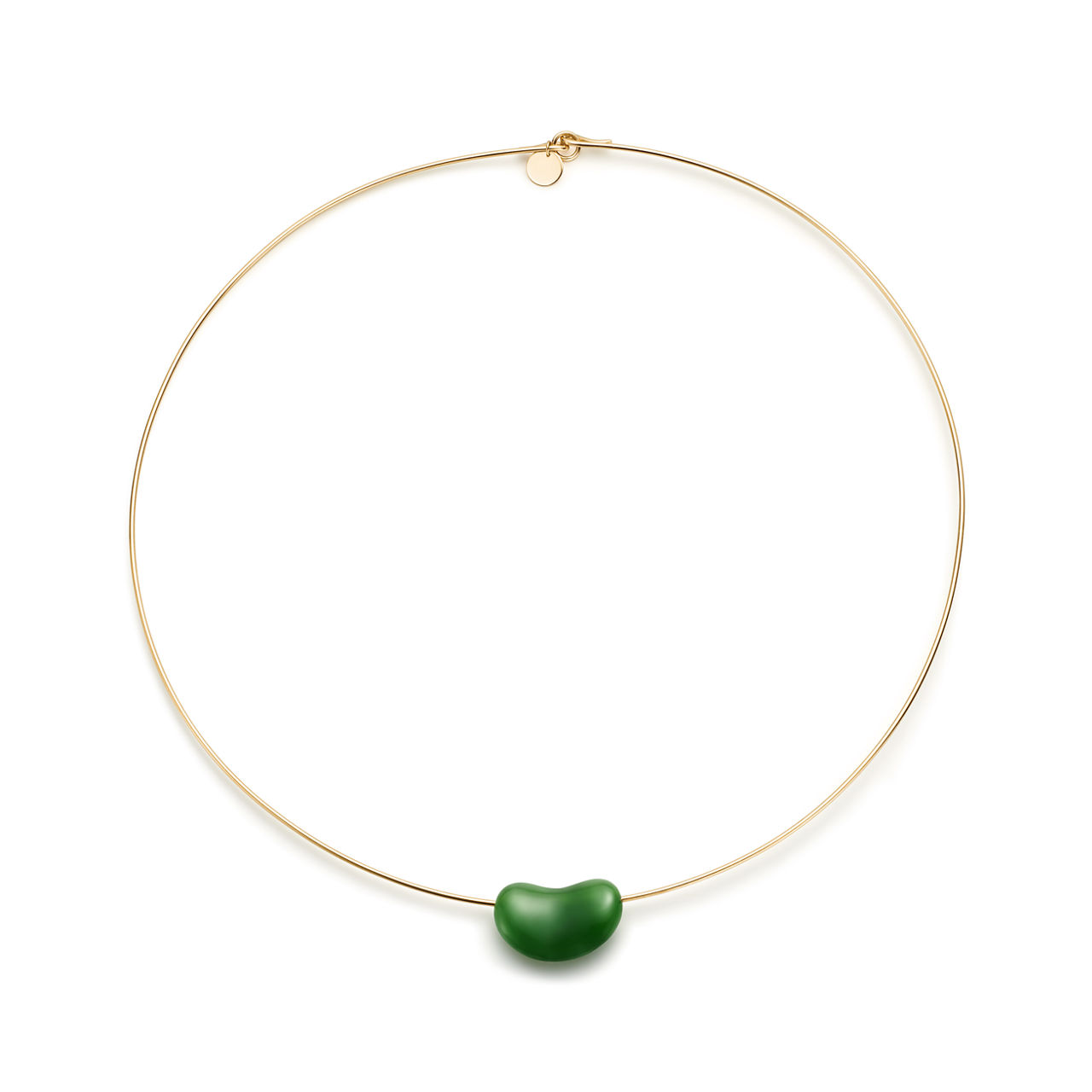 Elsa Peretti®:Bean Design Halsreif in Gelbgold mit grüner Jade, 20 mm Bildnummer 0