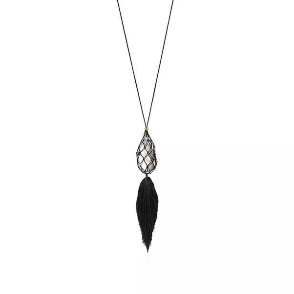 Bean design Necklace of Rock Crystal