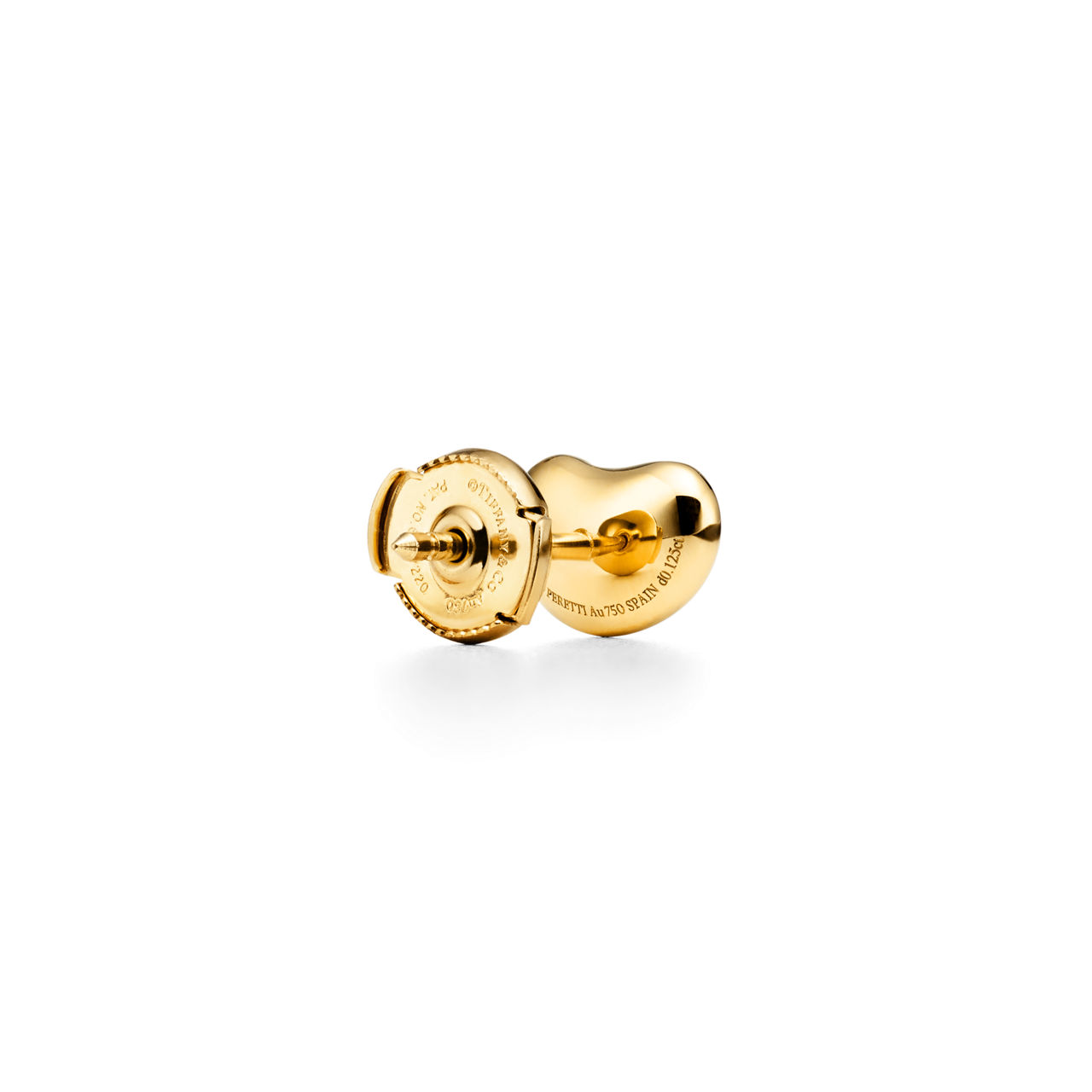 Collezione Bean design di Elsa Peretti®:Orecchini in oro giallo con pavé di diamanti, 9 mm numero immagine 3