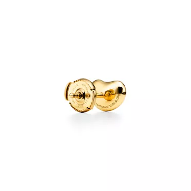 Elsa Peretti®:Bean® design Earrings in Yellow Gold with Pavé Diamonds, 9 mm, 3