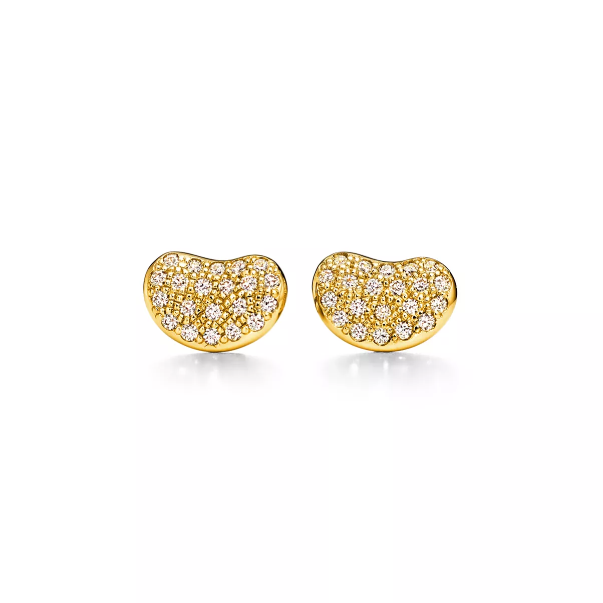 Orecchini in oro giallo con pav&eacute; di diamanti, 9&nbsp;mm