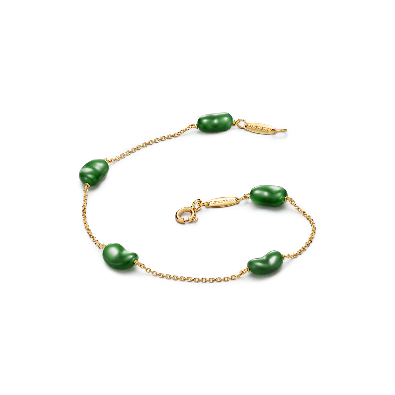 Elsa Peretti®:Bean design Bracelet in Yellow Gold with Green Jade, 9 mm image number 3