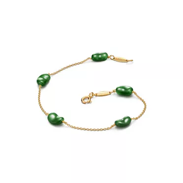 Collezione Bean design di Elsa Peretti®:Bracciale, oro giallo e giada verde, 9 mm, 3