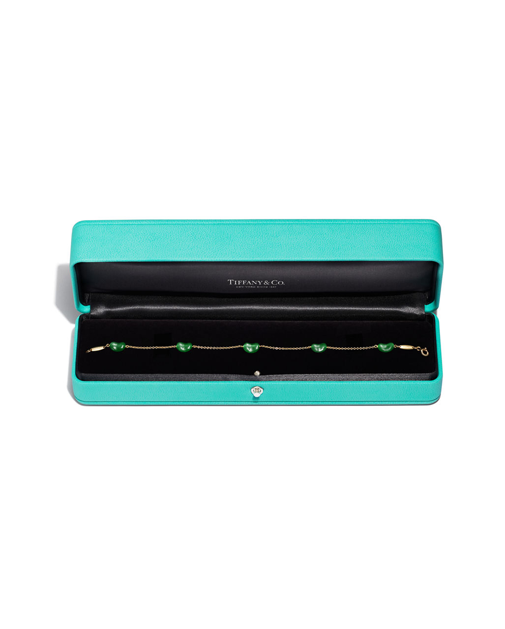 Elsa Peretti®:Bean® design Bracelet in Yellow Gold with Green