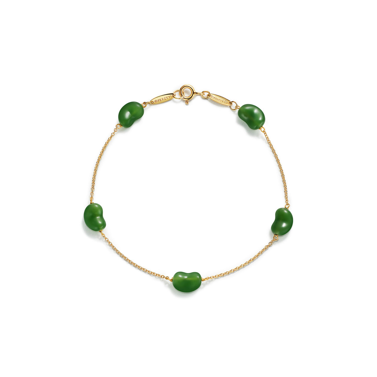 Elsa Peretti®:Bean® design Armband in Gelbgold mit grüner Jade, 9 mm Bildnummer 0