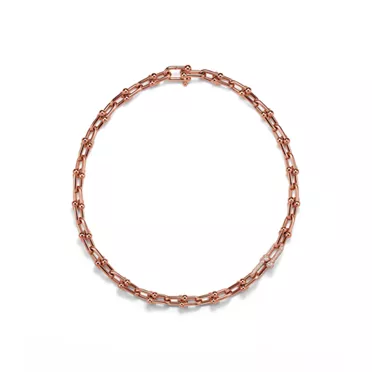 Tiffany HardWear:Medium Link Necklace in Rose Gold with Diamonds, 3