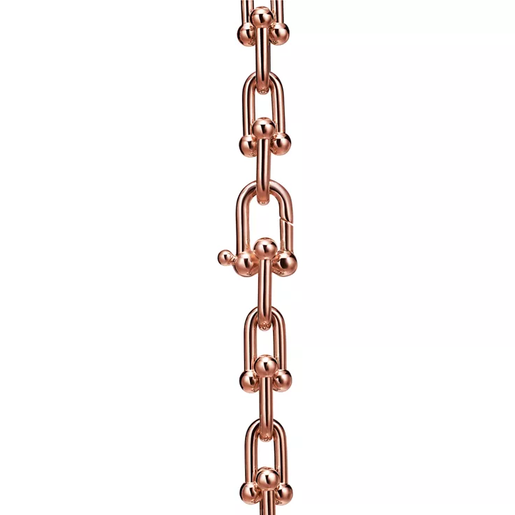 Tiffany HardWear:Medium Link Necklace in Rose Gold with Diamonds, 4