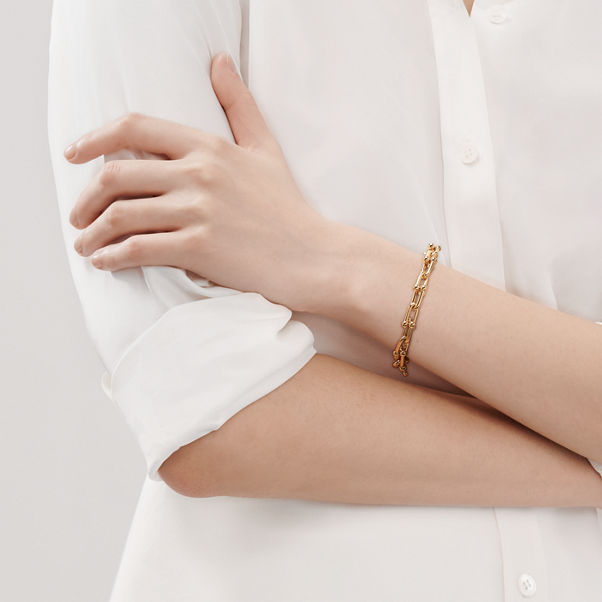 Tiffany HardWear:Armband mit mittelgroßen Gliedern in Gelbgold