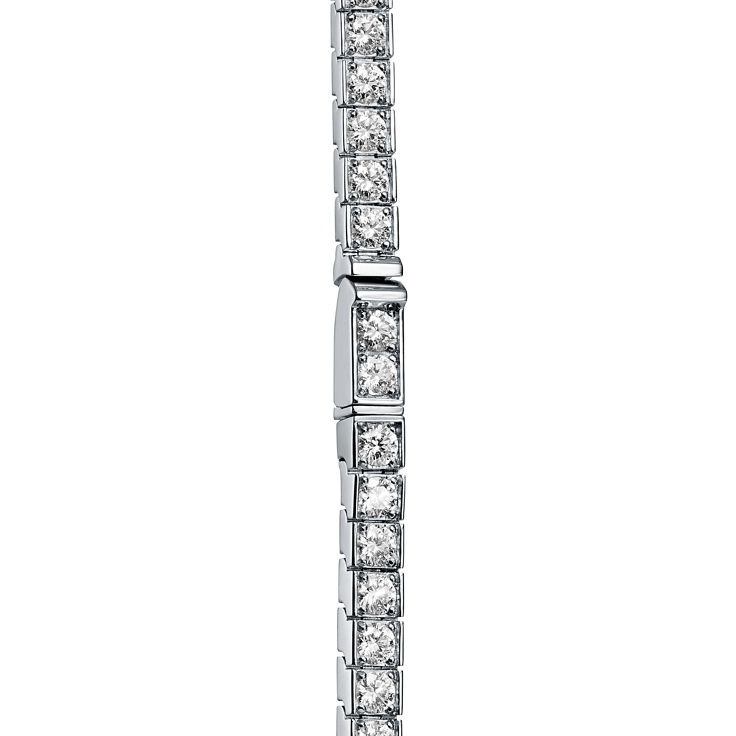 Tiffany Edge:Bypass Necklace in Platinum and Yellow Gold with Diamonds image number 4