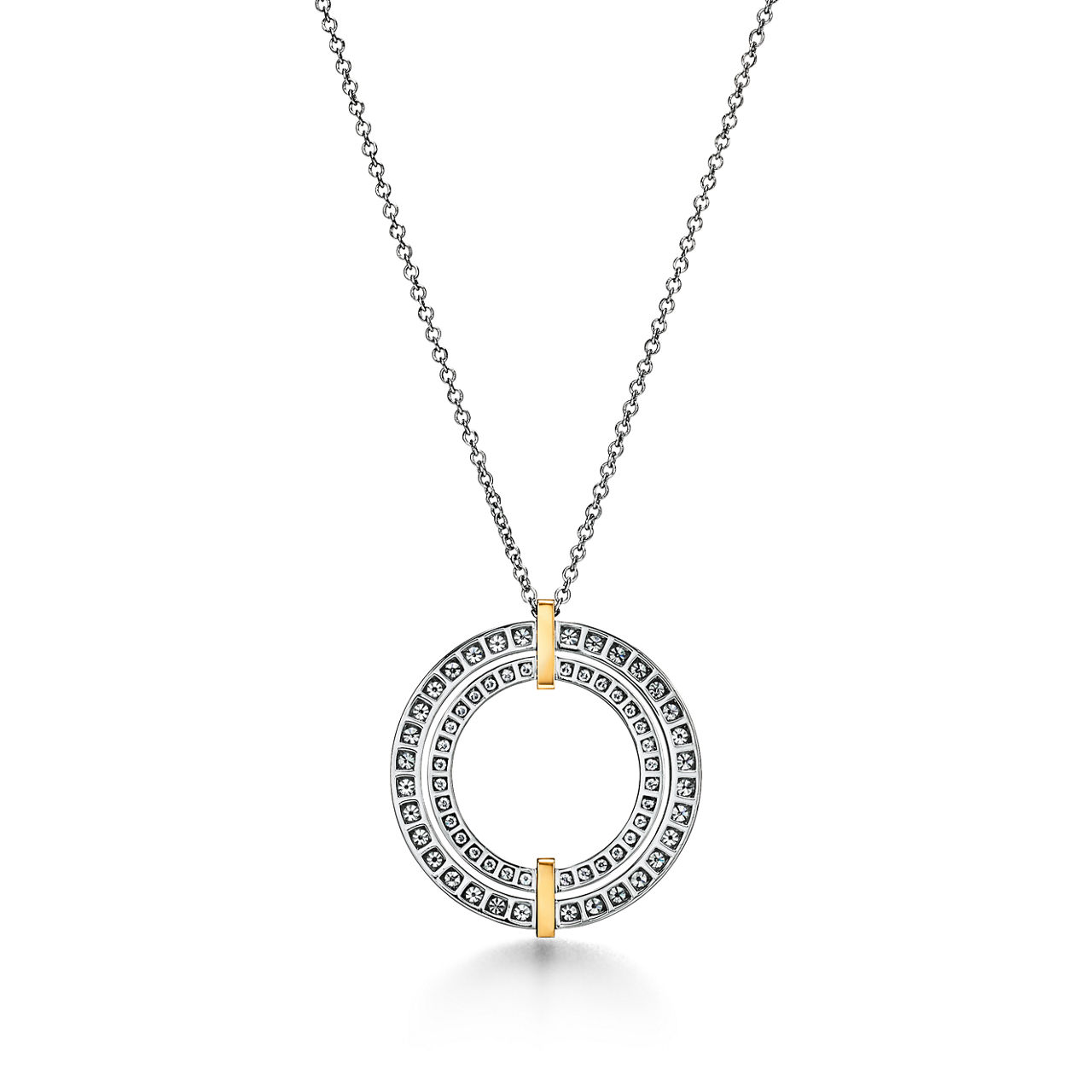 Tiffany Edge:Circle Anhänger in Platin und Gelbgold mit Diamanten, Large Bildnummer 2