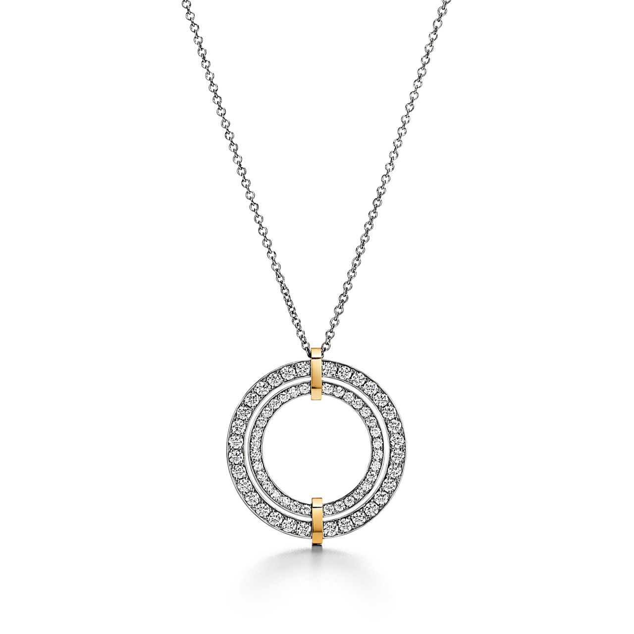 Tiffany Edge:Circle Anhänger in Platin und Gelbgold mit Diamanten, Large Bildnummer 0