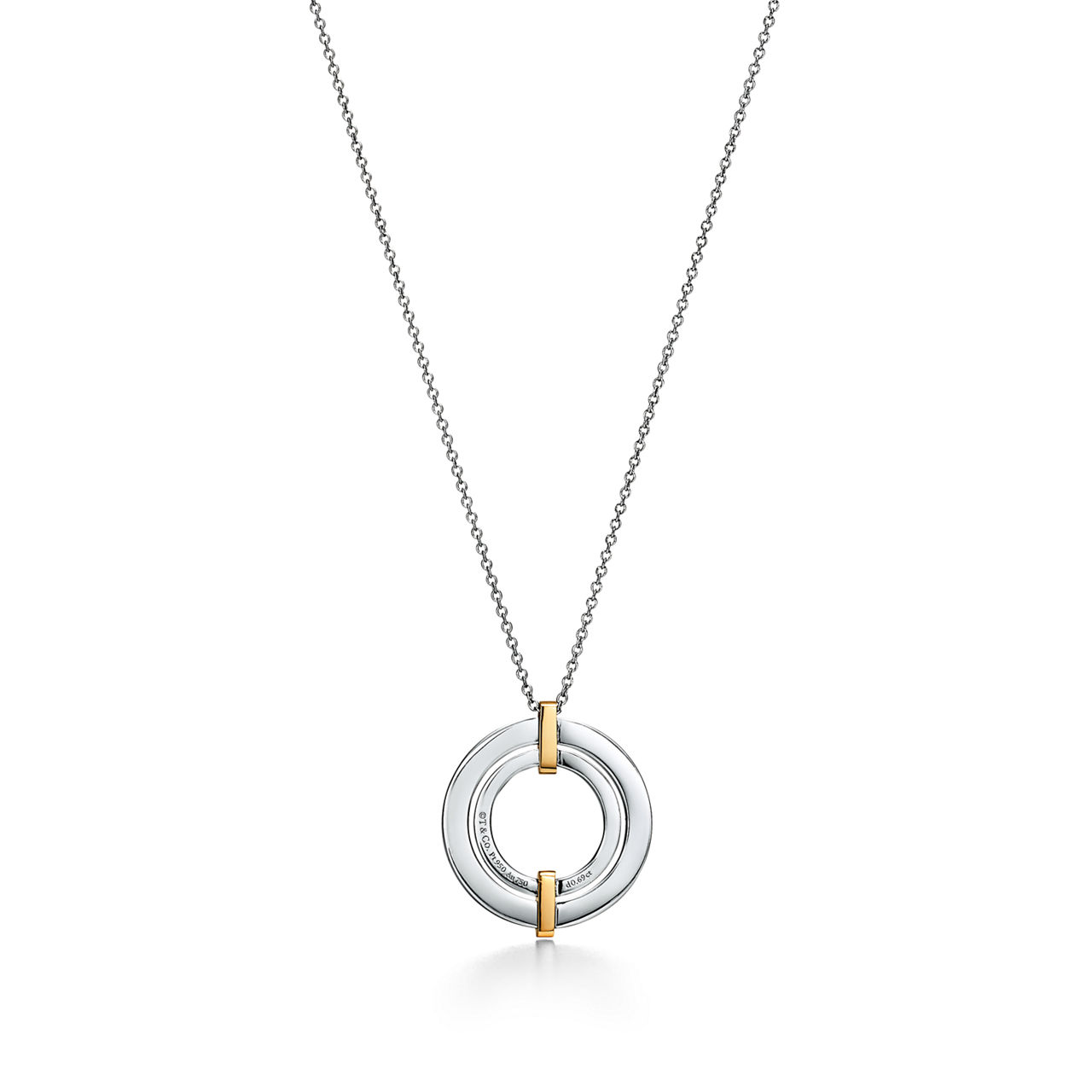 Tiffany Edge:Circle Anhänger in Platin und Gelbgold mit Diamanten, Small Bildnummer 2