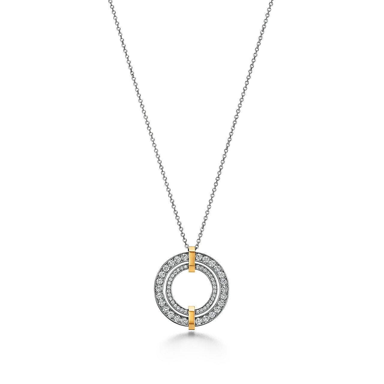 Tiffany Edge:Circle Anhänger in Platin und Gelbgold mit Diamanten, Small Bildnummer 0