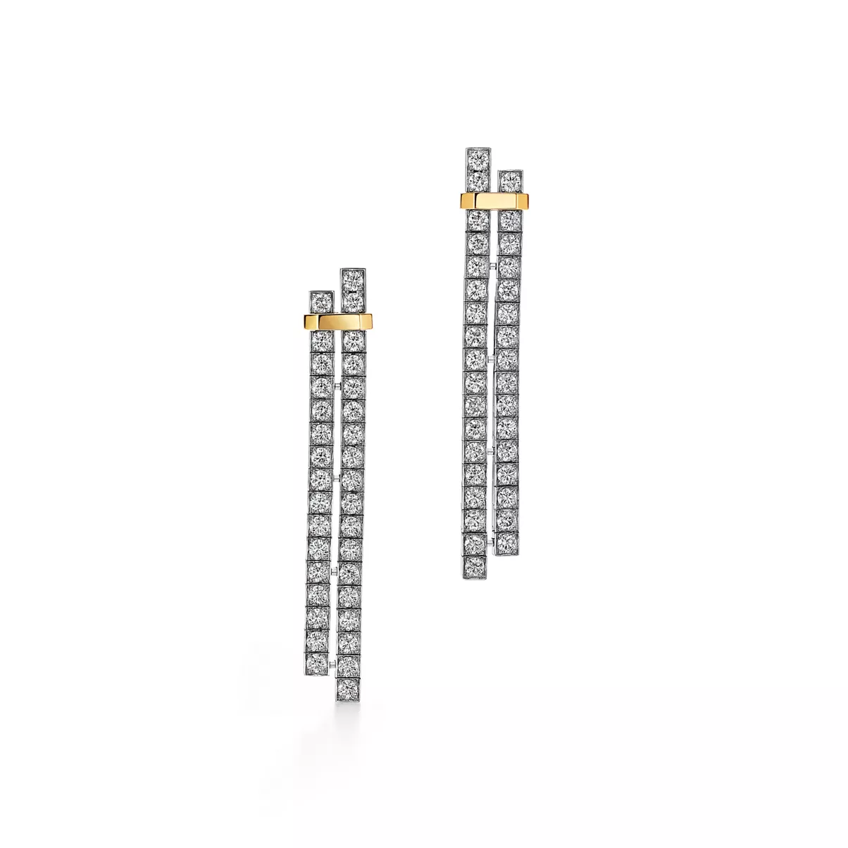 Ohrh&auml;nger in Platin und Gelbgold mit Diamanten