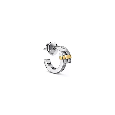 Tiffany Edge:Hoop Earrings in Platinum and Yellow Gold with Diamonds, 2