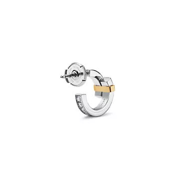 Tiffany Edge:Hoop Earrings in Platinum and Yellow Gold with Diamonds, 3