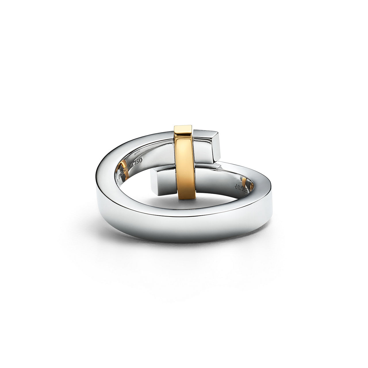 Tiffany Edge:Versetzter Ring in Platin und Gelbgold mit Diamanten, breit Bildnummer 3