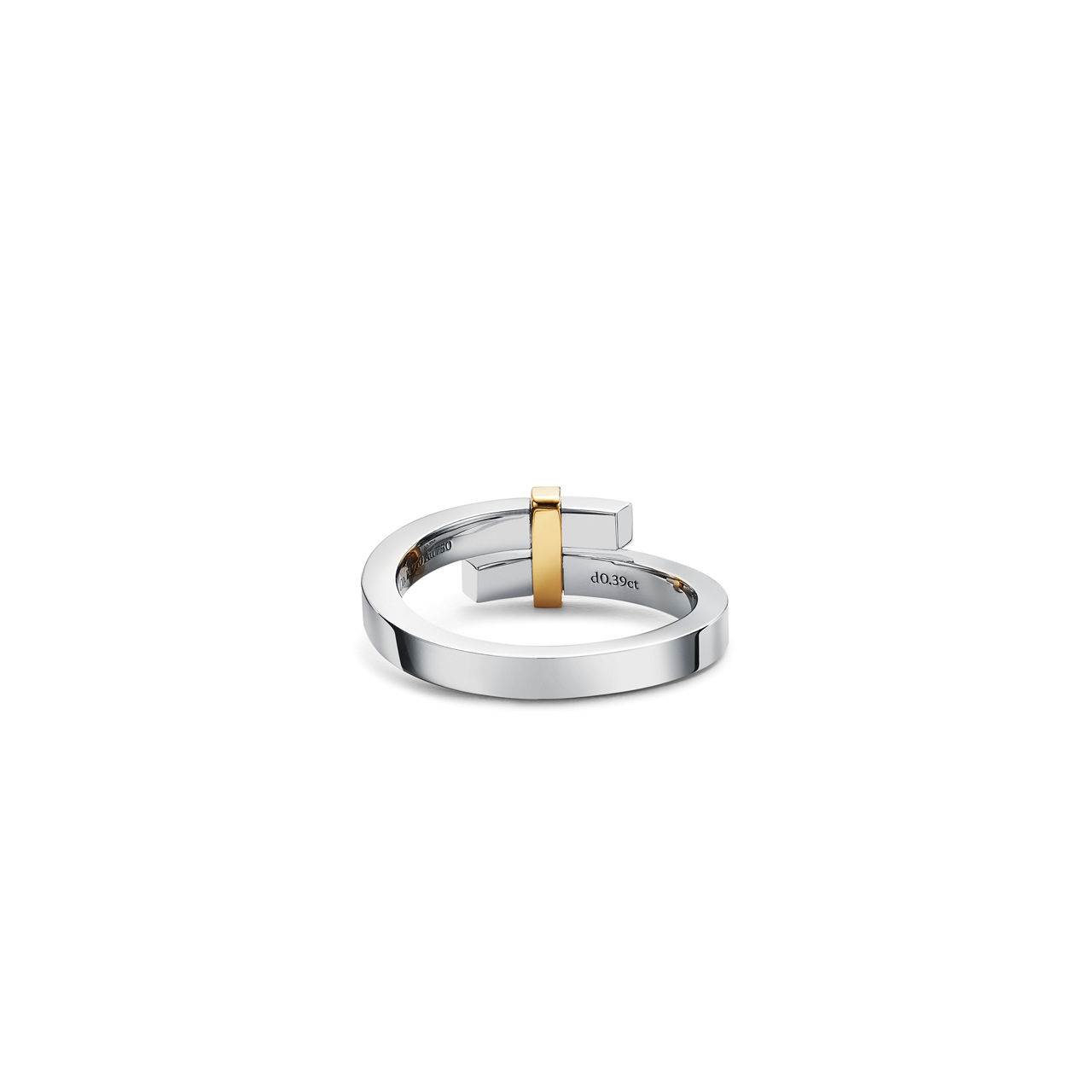 Tiffany Edge:Versetzter Ring in Platin und Gelbgold mit Diamanten, schmal Bildnummer 3