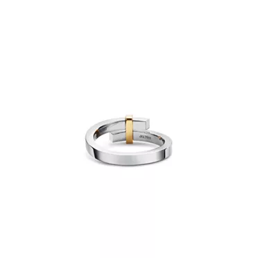 Tiffany Edge:Bypass Ring in Platinum and Yellow Gold with Diamonds, Narrow, 3
