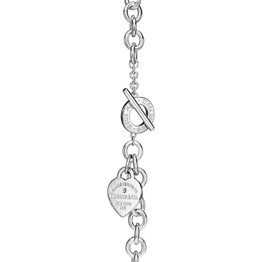 Return to Tiffany®:Heart Tag Necklace in Silver with a Diamond, Medium, 3
