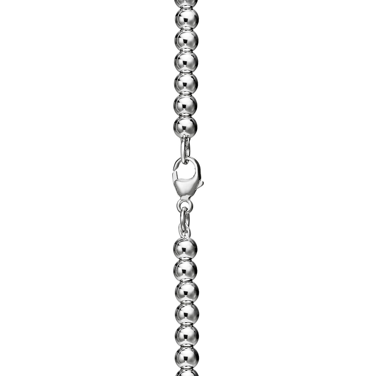 Return to Tiffany™:Heart Tag Bead Necklace in Silver with a Diamond, Small image number 3