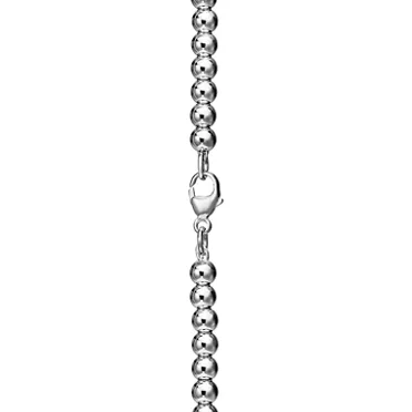 Return to Tiffany™:Collar de cuentas con insignia de corazón en plata con un diamante, tamaño pequeño, 3