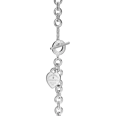 Return to Tiffany&reg;:Heart Tag Bracelet in Silver with a Diamond, Medium, 2