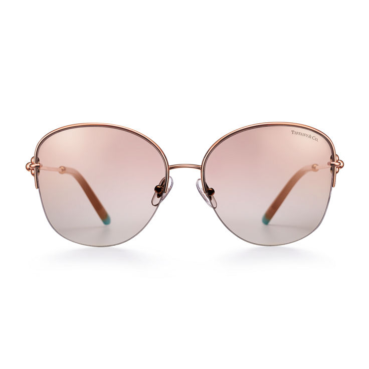 Tiffany HardWear:Sunglasses in Rose Gold-colored Metal with Pink Lenses image number 1