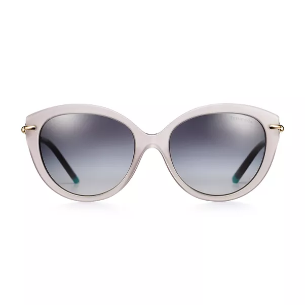 Occhiali da sole in acetato grigio opale con lenti grigie