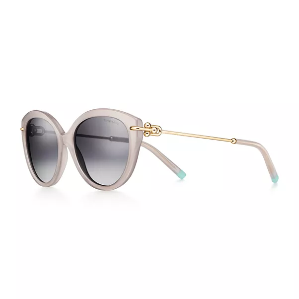 Occhiali da sole in acetato grigio opale con lenti grigie