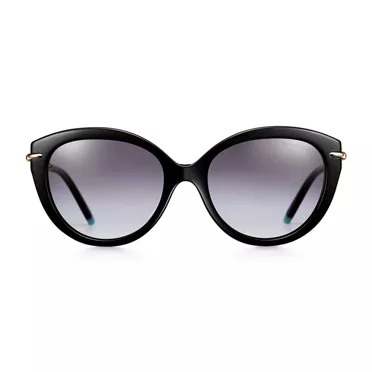 Tiffany HardWear:Sunglasses in Black Acetate with Gradient Gray Lenses, 2