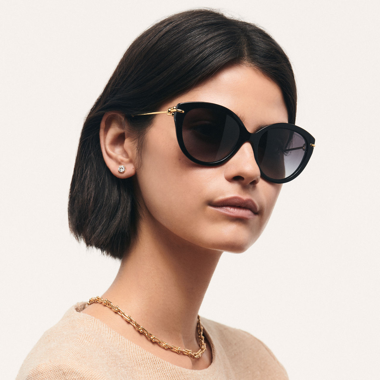 Sunglasses in Black Acetate with Gradient Gray Lenses