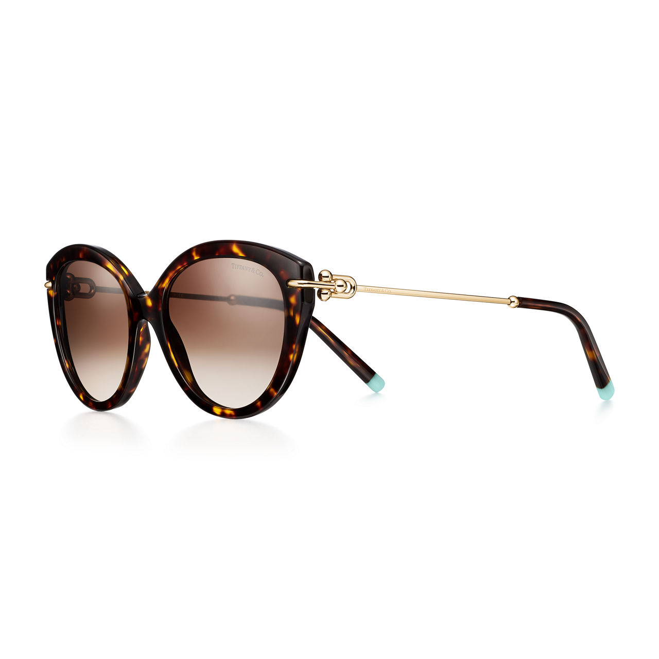 Tiffany HardWear:Sunglasses in Tortoise Acetate with Brown Lenses image number 0