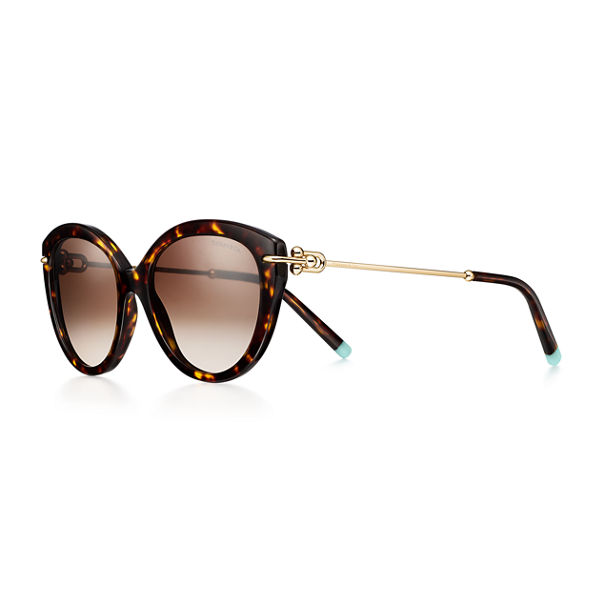 Tiffany HardWear:Sunglasses in Tortoise Acetate with Brown Lenses