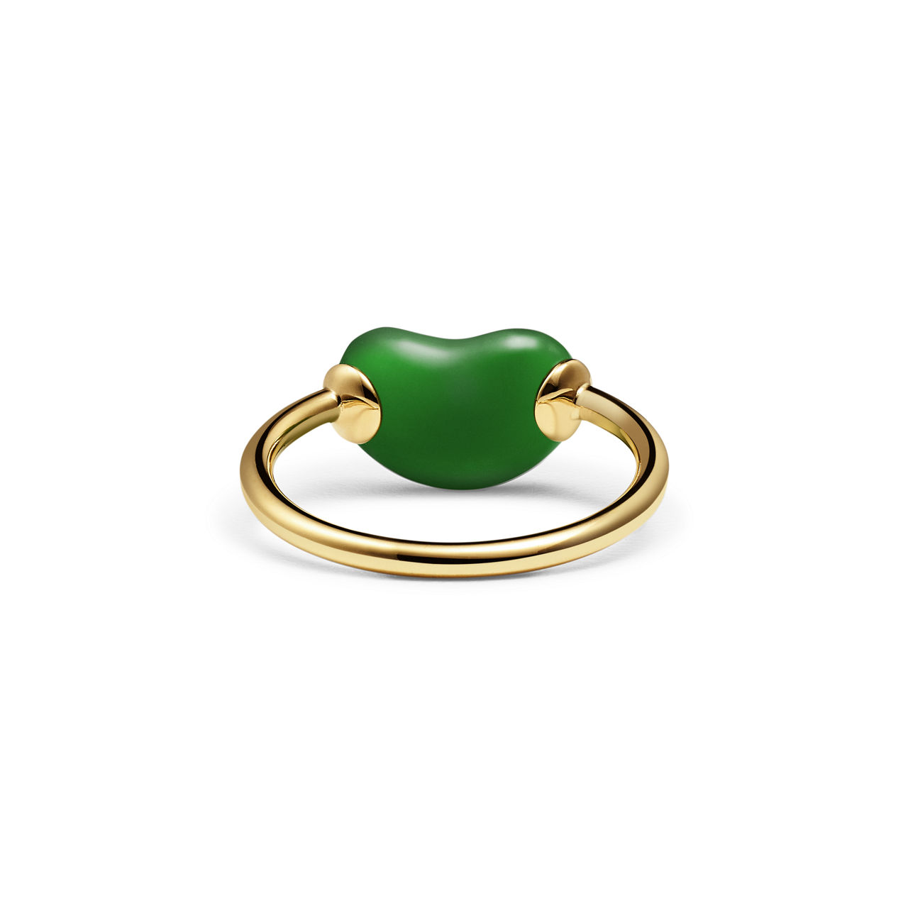Elsa Peretti®:Bague Bean design en or jaune 18 carats et jade vert. 12 mm. numéro dimage {1}