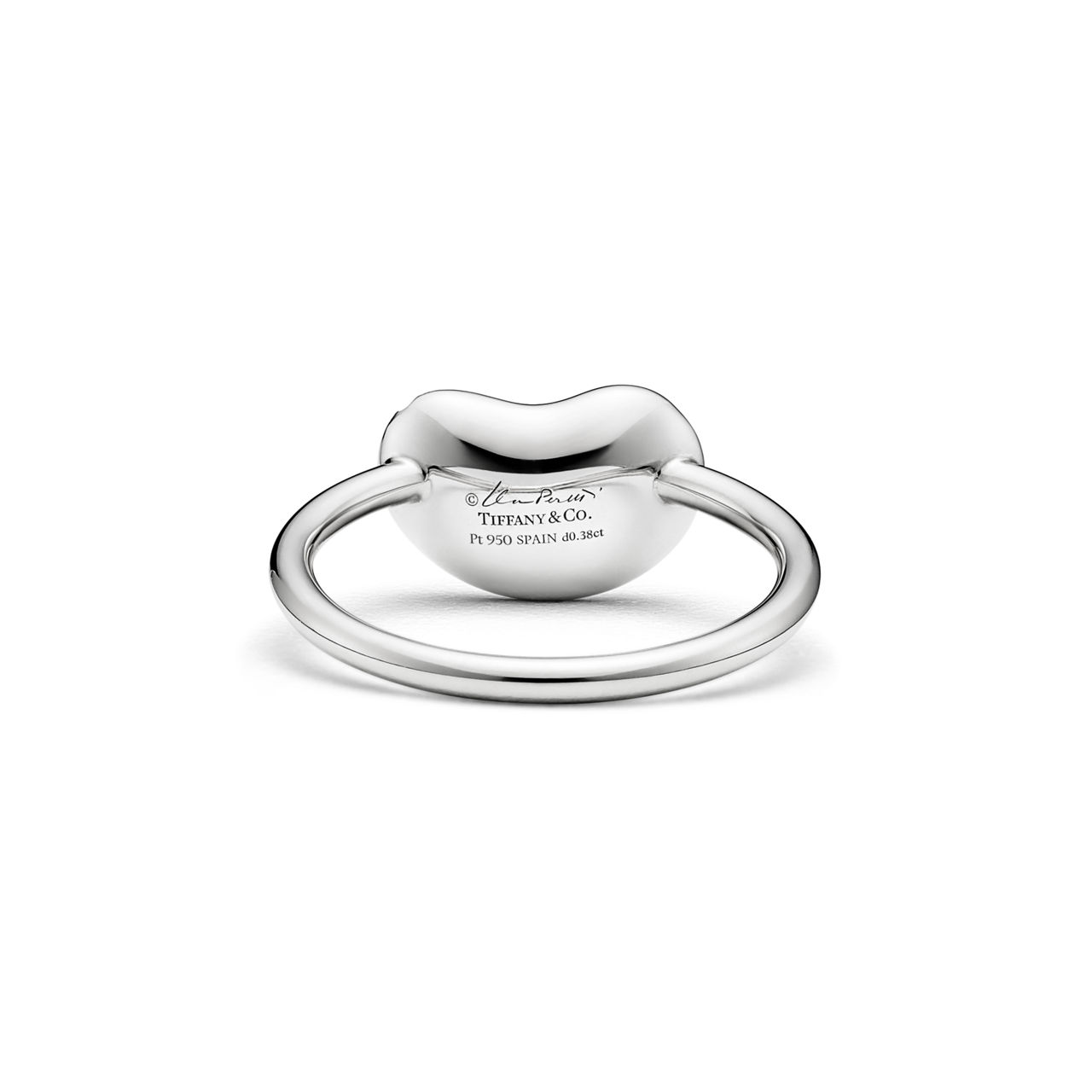 Elsa Peretti®:Bean design Wire Ring in Platinum with Pavé DIamonds, 12 mm image number 3