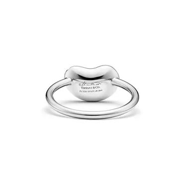Elsa Peretti&reg;:Bean design Wire Ring in Platinum with Pav&eacute; DIamonds, 12 mm, 3