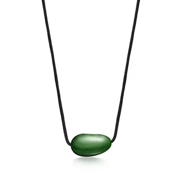 Elsa Peretti®:Bean® design Pendant of Green Nephrite Jade, 2