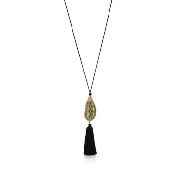Elsa Peretti®:Bean® design Necklace of Green Nephrite Jade with Yellow Gold, 2