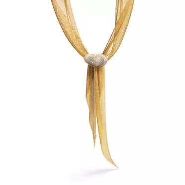 Elsa Peretti®:Bean® design Brooch in Yellow Gold with Pavé Diamonds, 7
