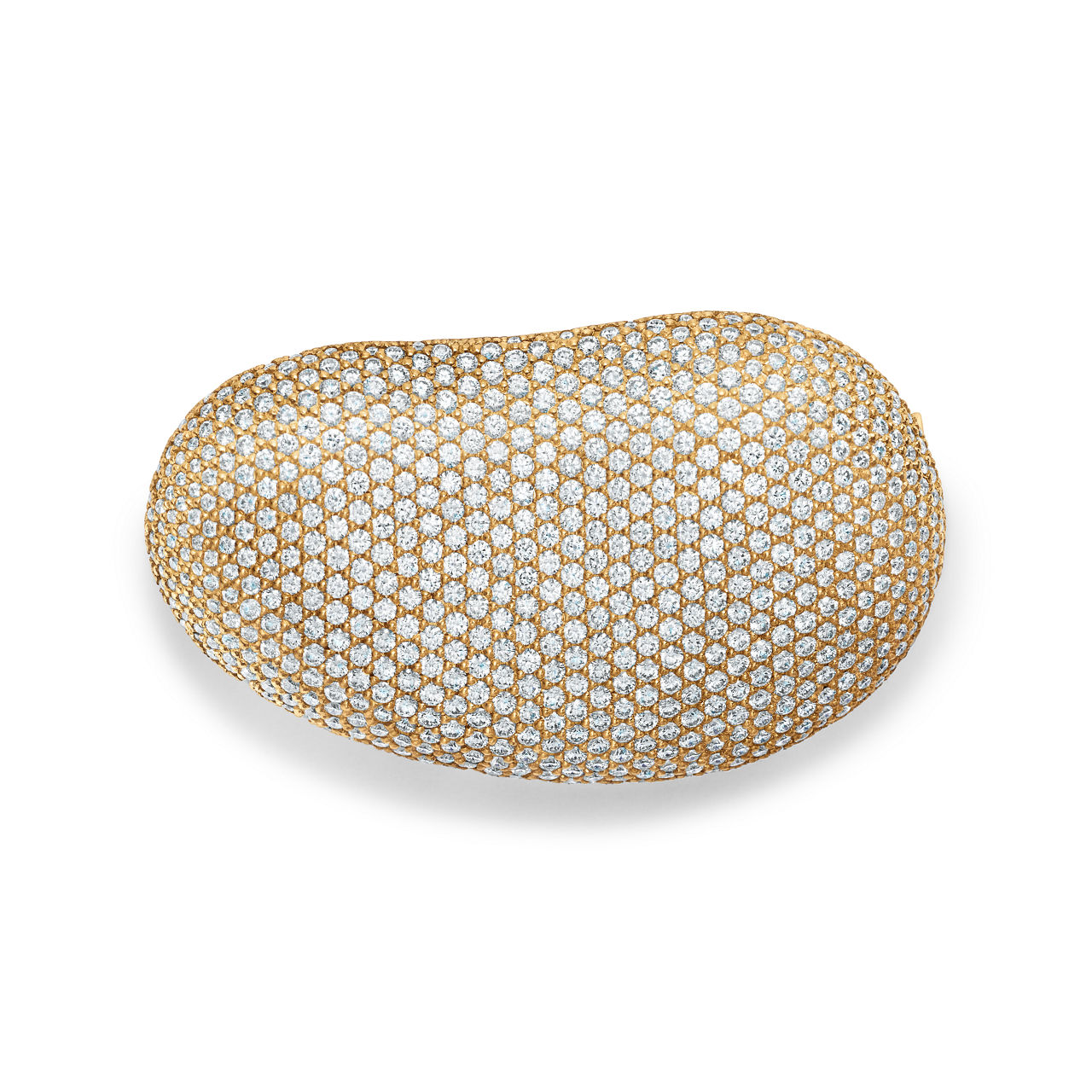 Elsa Peretti®:Bean® design Brooch in Yellow Gold with Pavé Diamonds image number 0