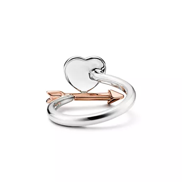 Return to Tiffany&reg;:Lovestruck Heart Tag Ring in Silver and Rose Gold, 3